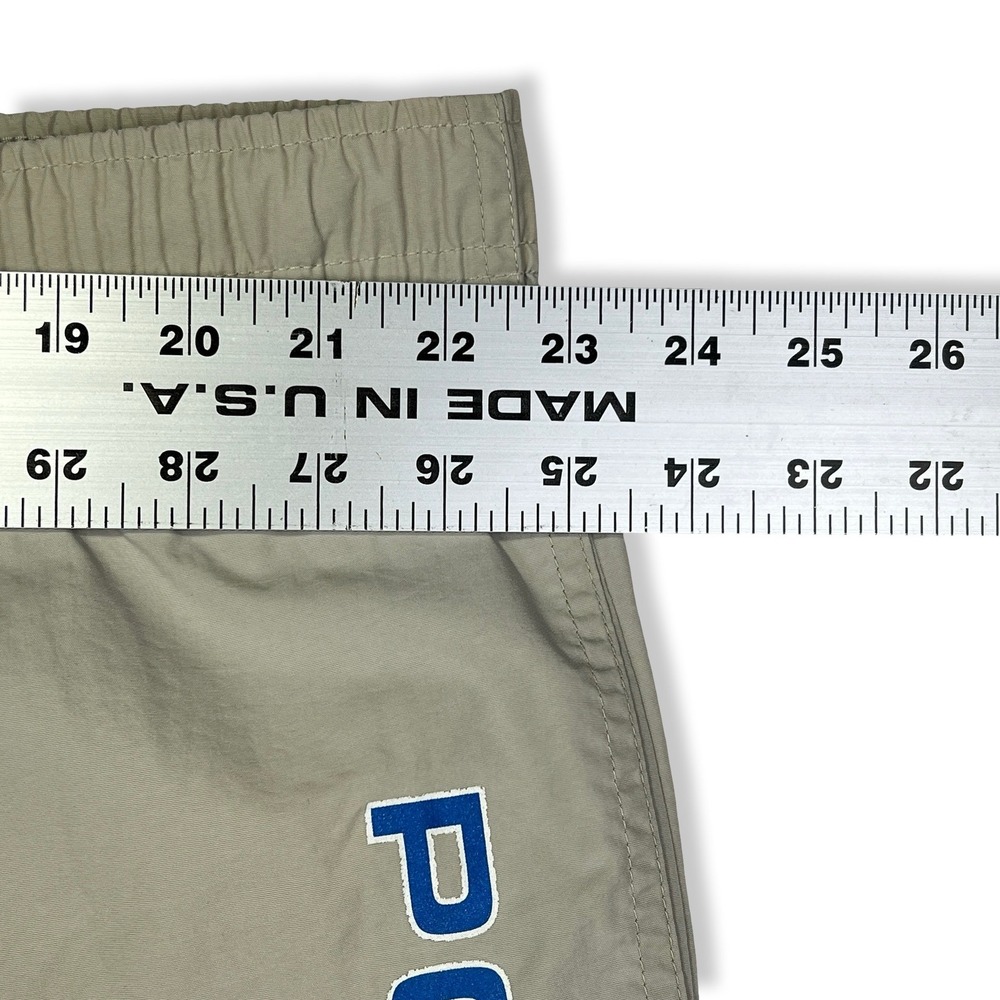 Vintage Polo Sport Ralph Lauren Mens XXL Tan Nylon Swim Trunks USA Flag Logo - Picture 4 of 8